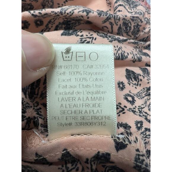 Free People XS Off The Shoulder Pink Peasant Dress Boho Hippie USA Made - Picture 9 of 10